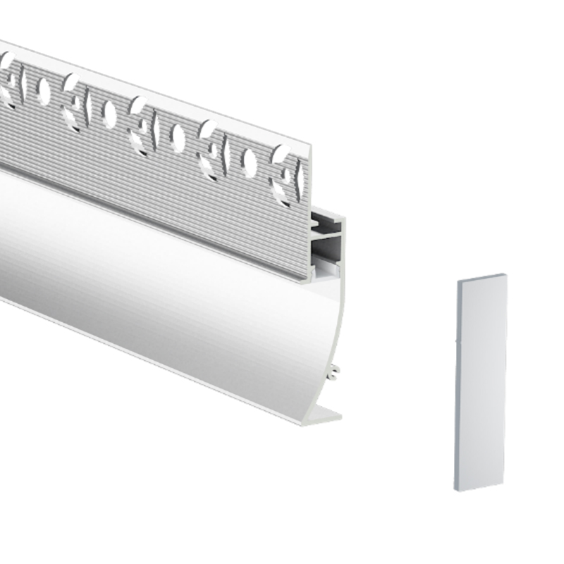 Drywall Plaster In LED Skirting Board Profile For 8mm Strip Lights